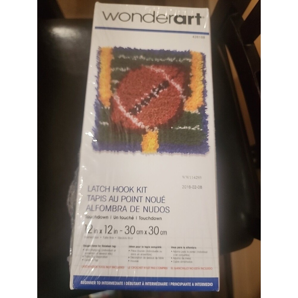 Caron Wonderart Latch Hook Kit 12"X12" - Touchdown, #426188